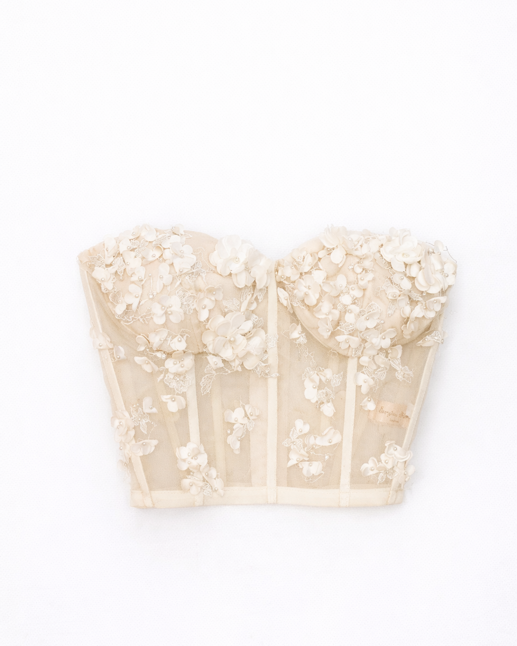 Ivory 3D Floral Bustier Sample Size 4-6