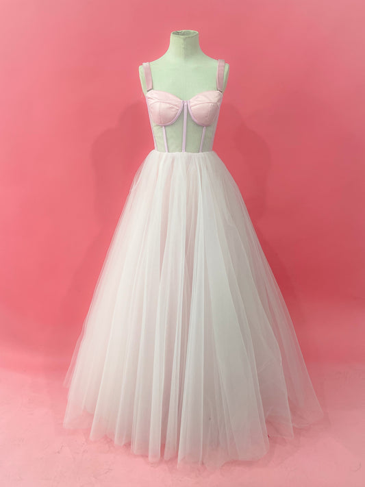 Muestra Vestido Camila rosa pastel talla 4