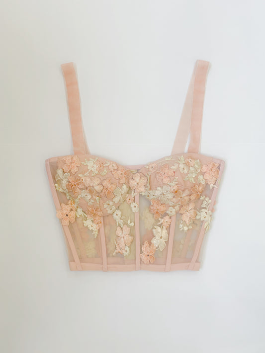 Blush Hydrangea Bustier Sample Size 6-8
