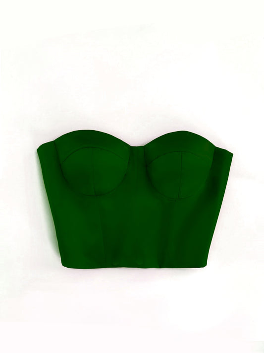 Bustier Selene verde bosque talla 12-14