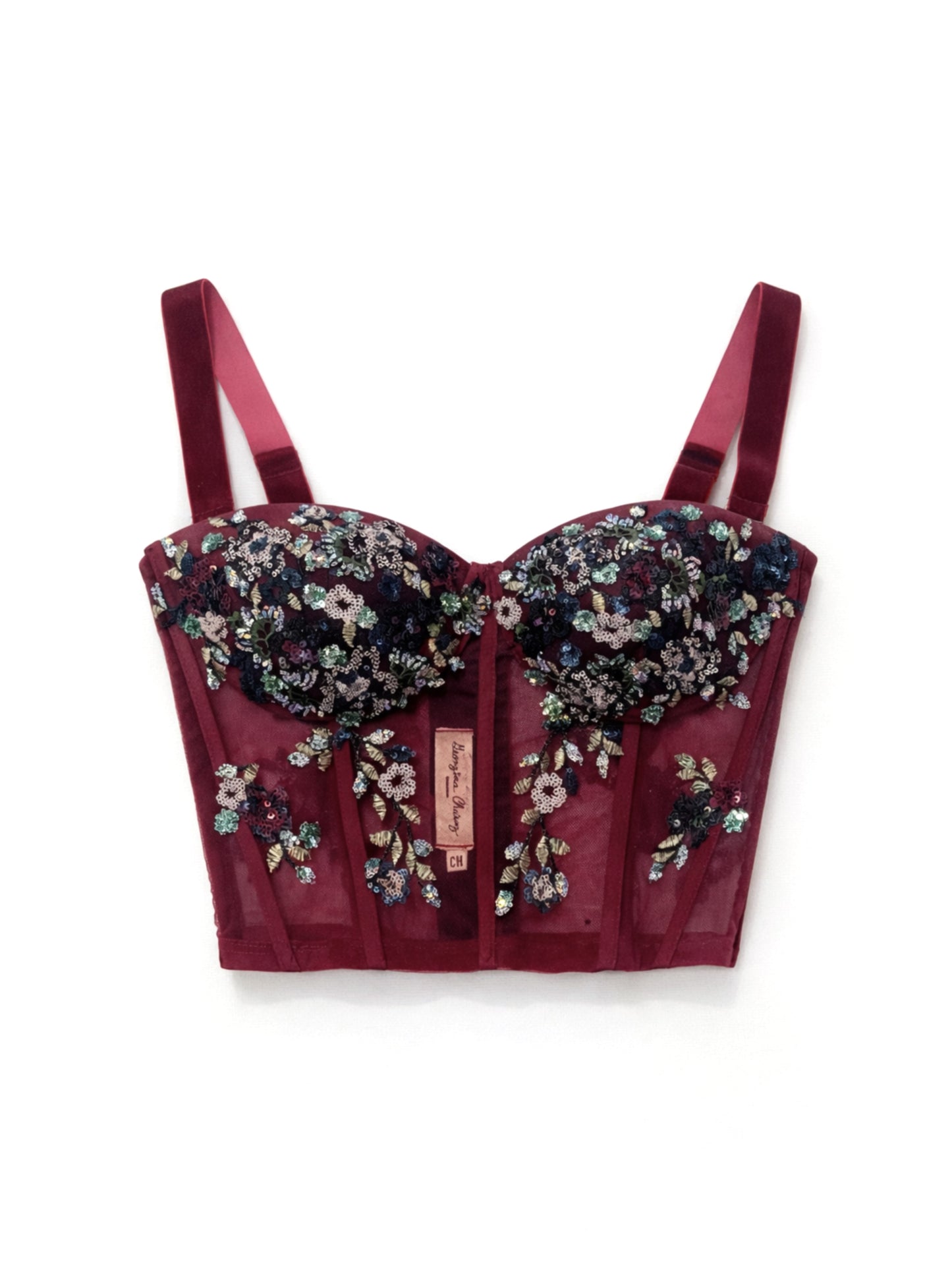 Unique cherry embroidered bustier size 4-6