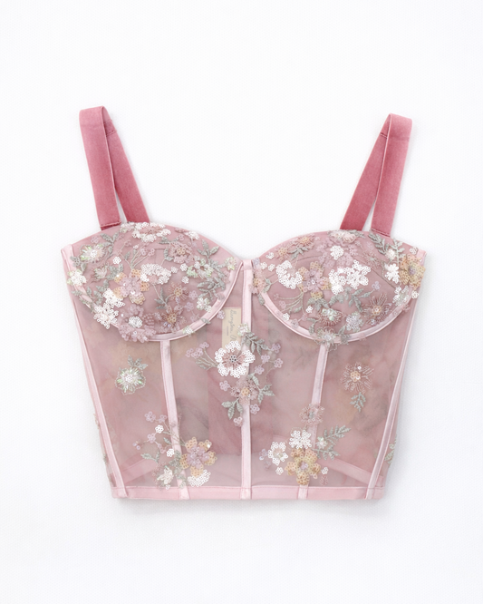 Bustier Gabriela rosa viejo talla 10-12 (Aprox.)