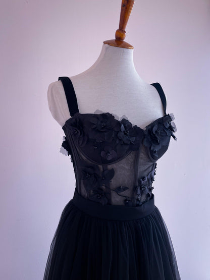 Set Bustier Rosas y Falda Tul - Georgina Chávez