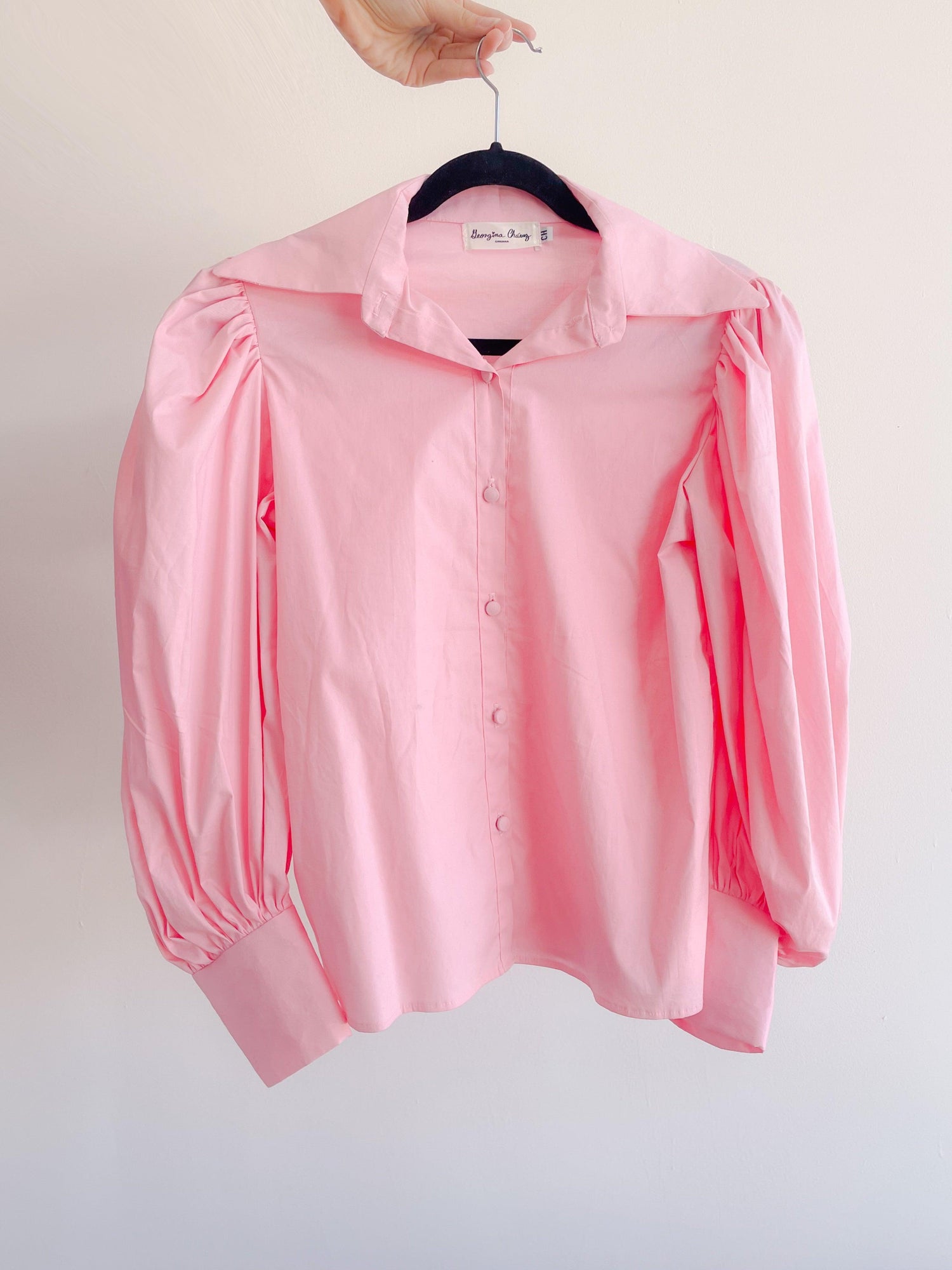 Blusa de mangas bombachas Rosa Pastel Talla CH ENVÍO/ENTREGA INMEDIATA - Georgina Chávez