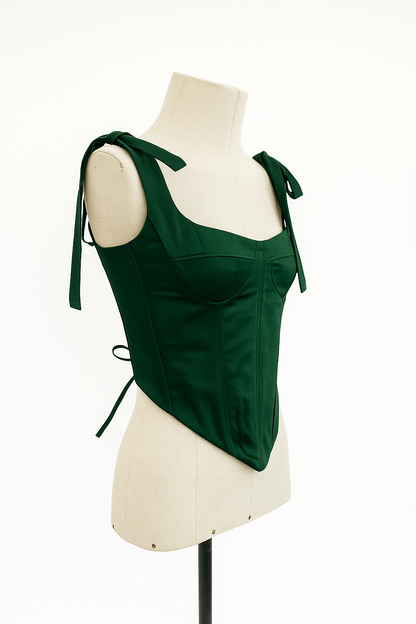 Bustier Pavlova verde bosque talla 6-8