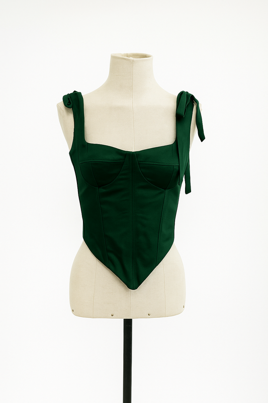 Bustier Pavlova verde bosque talla 6-8