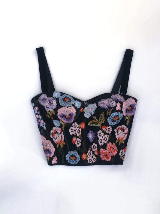 Sky Blue Garden Bustier Sample Size 6-8