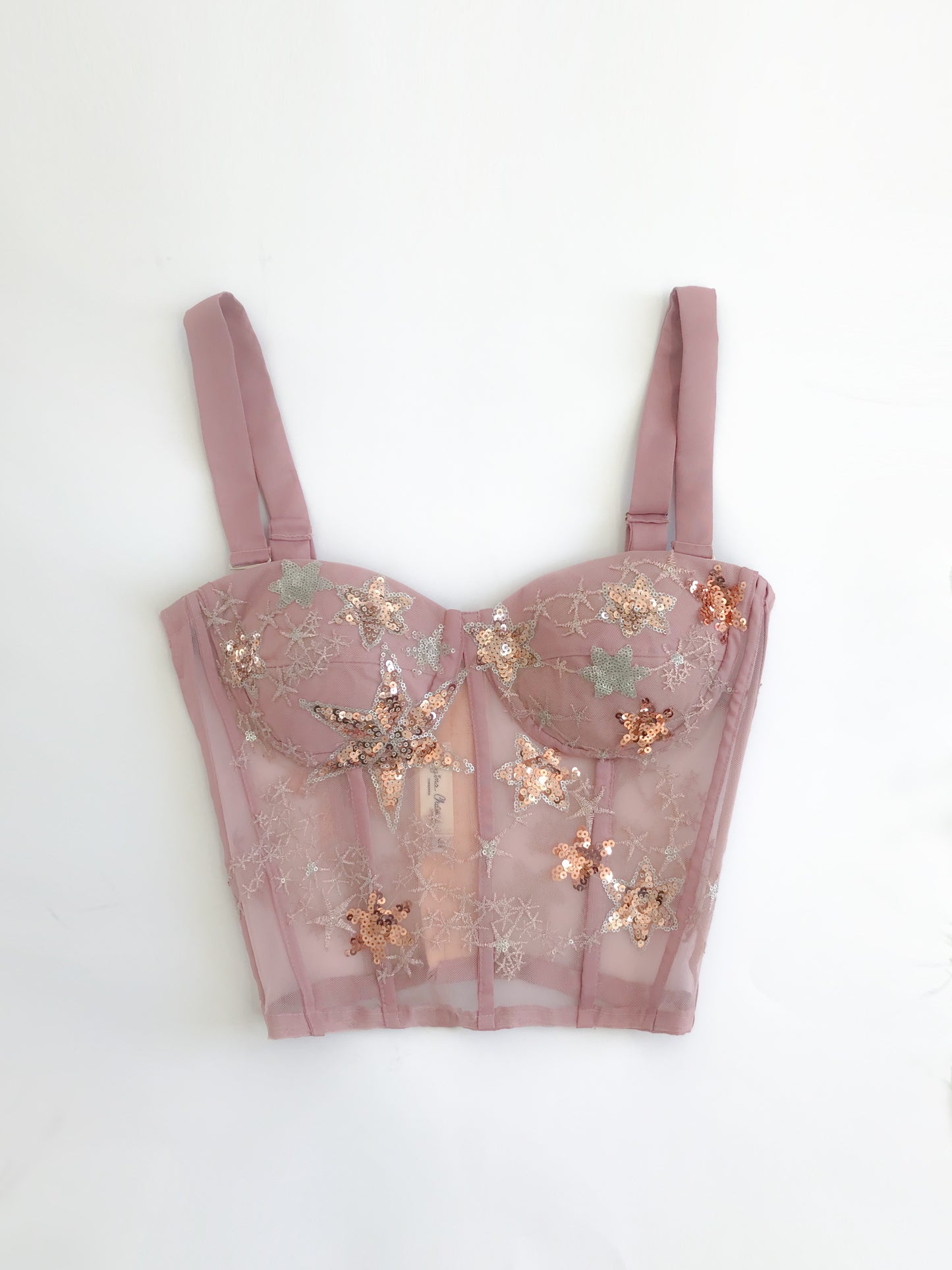 Sample of old pink star bustier