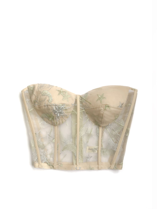 Beige Constellation Bustier Size 0-2 (Made to Order)