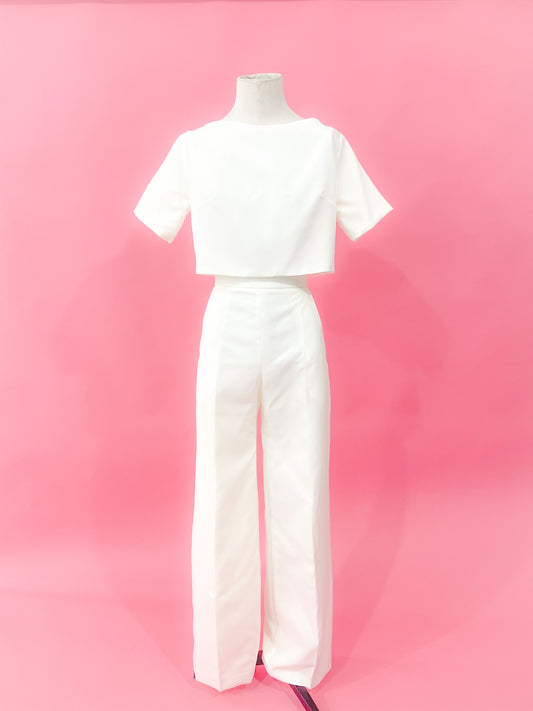 Muestra Set Pantalón Pata Ancha y Crop Top talla 8