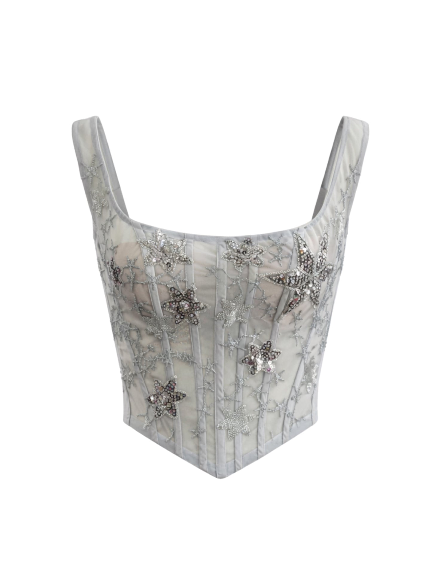 Jupiter Silver Corset Sample Size 10-12