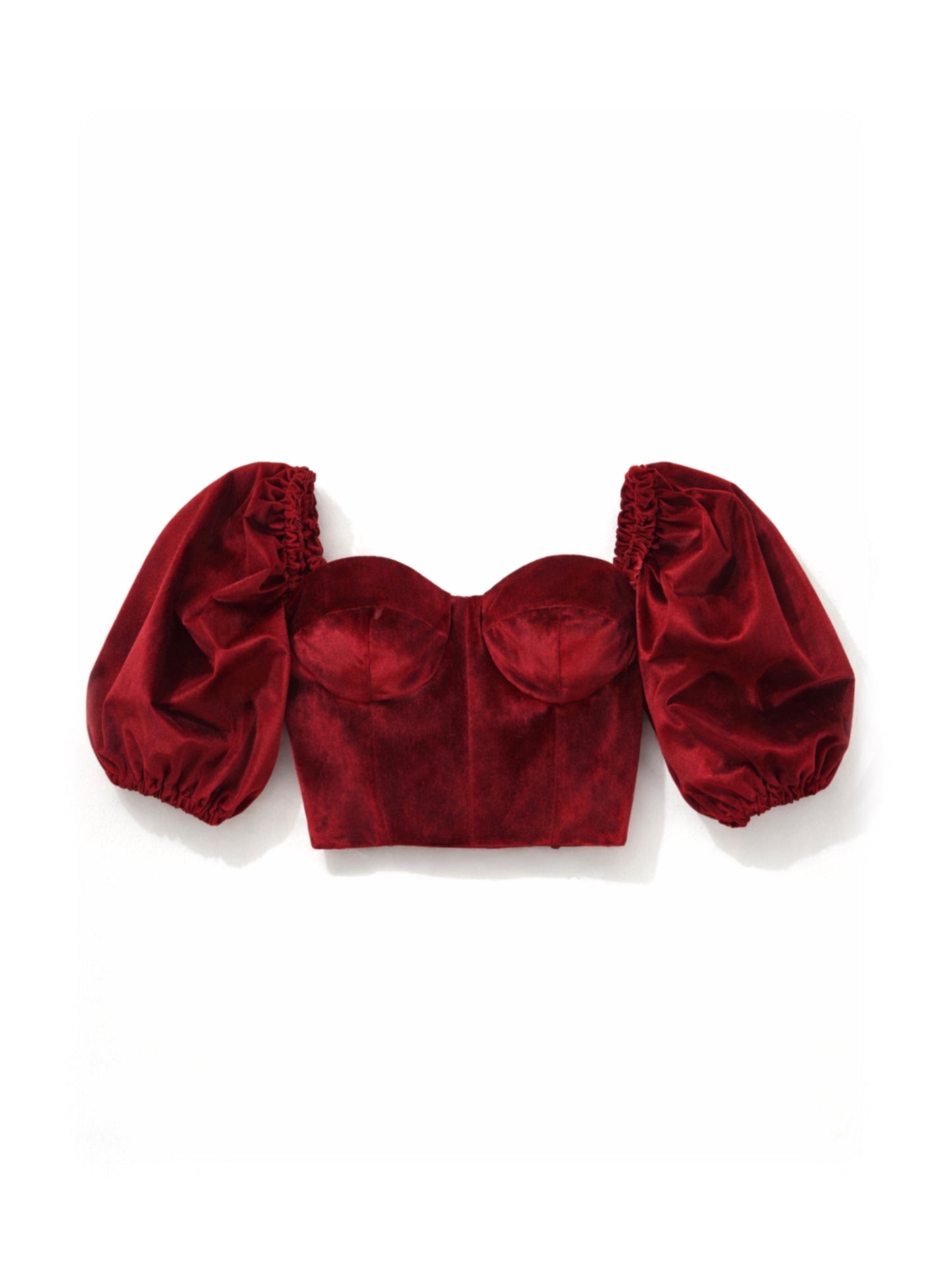 Velvet Bustier – Wine Red, Size 10–12 